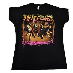 Pierce The Veil Juniors Band Sitting Pop Punk Rock Black Tee Shirt New